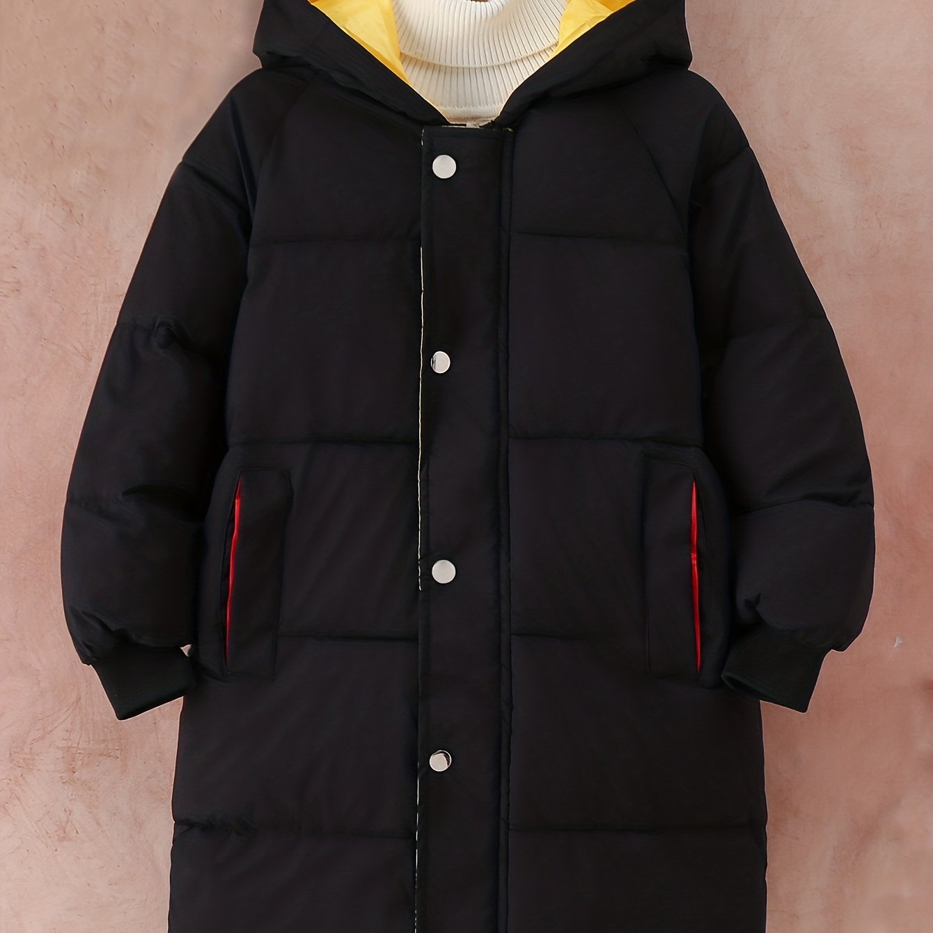 Kid's Hooded -padded Jacket, Warm Zip Up Long Coat, Boy's Clothes For Winter Outdoor, As Christmas Gift