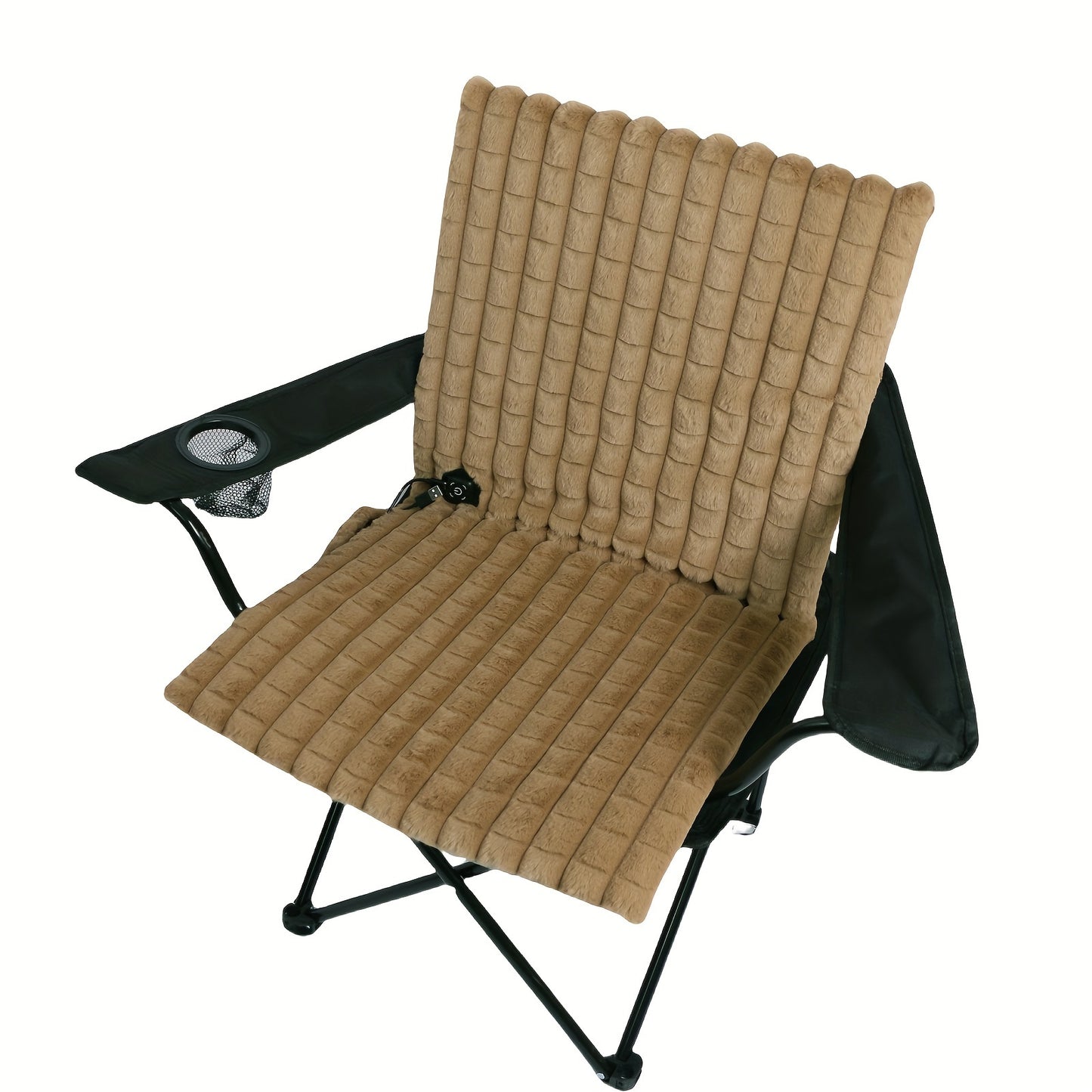 USB-Powered Faux Rabbit Fur Heated Seat Cushion - 3 Temperature Settings, Portable & Washable for Home, Office, Camping | Non-Slip Back, Large Area Coverage