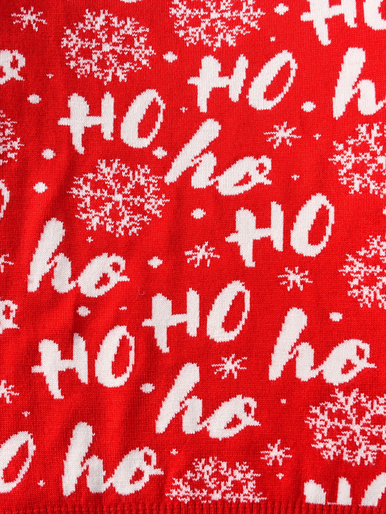 Boys' Christmas Sweater, Red Knit Pullover with "HO HO HO" Lettering, Round Neck, Stretchy Fabric, Regular Fit, Long Sleeves, All-Season, Party Style, for Spring/Autumn/Winter