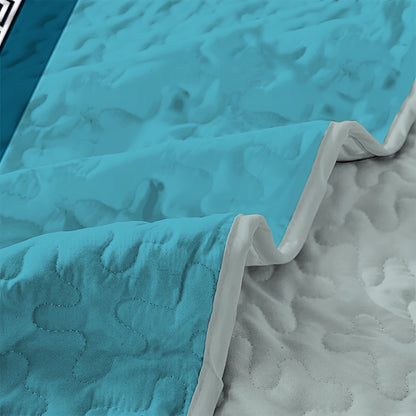 3-Piece Bedspread Set - Soft, Lightweight, and Vibrant Blue Leaf Plant Flower Print - Perfect for Home and Bedroom Decoration, All-Season Comfort