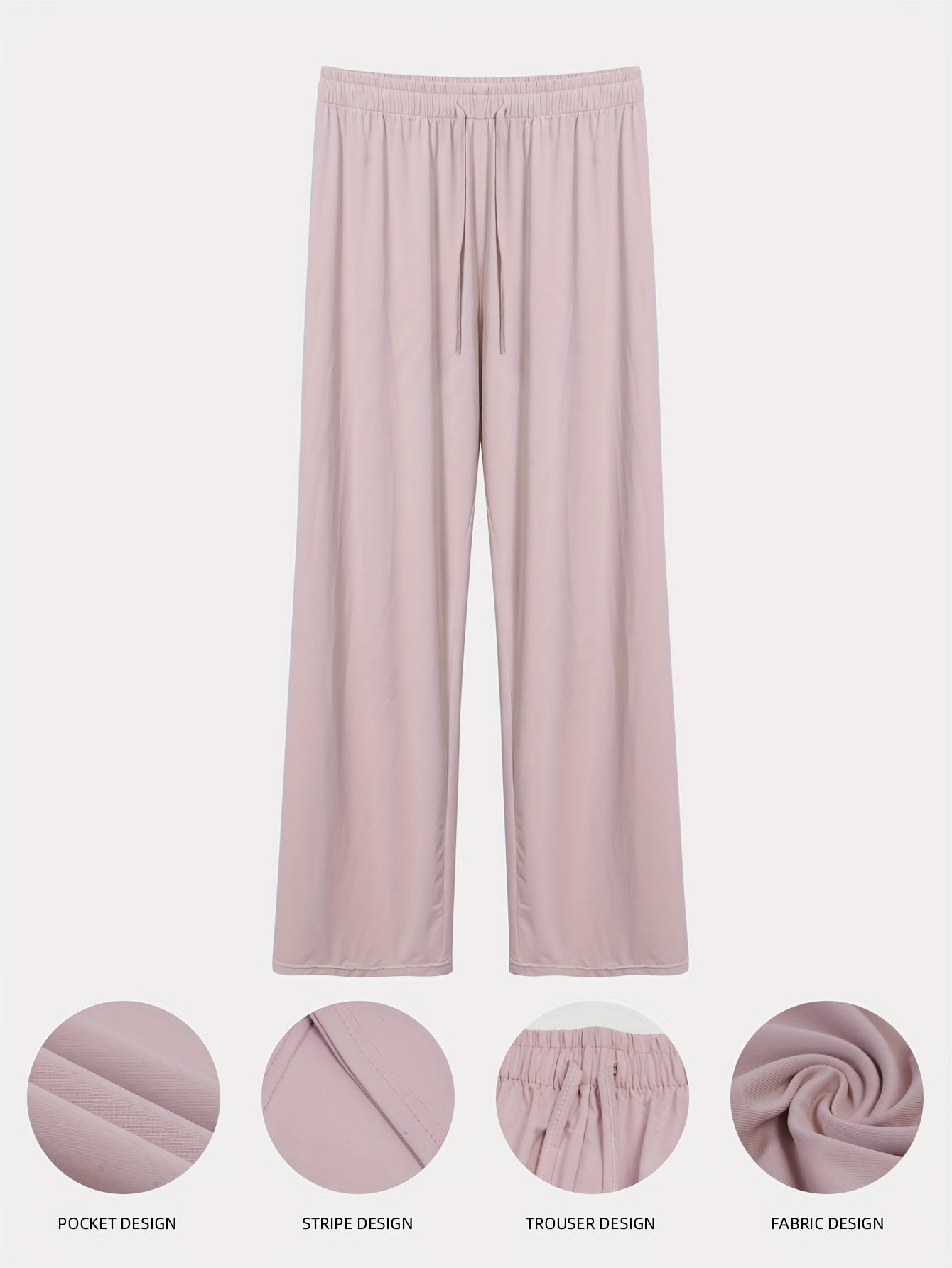 Ice Silk High-waisted Thin Women's Outdoor Trousers, Casual Mosquito-proof Floor-mopping Straight Wide-leg Trousers