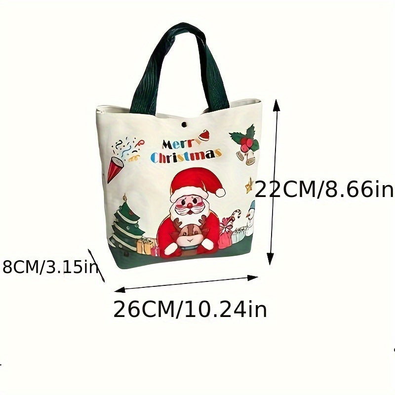 Festive Christmas Tote Bag: Perfect for Gifts Or Groceries - Merry Christmas Design, 26Cm X 10.24In, Youthful Fabric, No Feathers, Suitable for Christmas Decorations