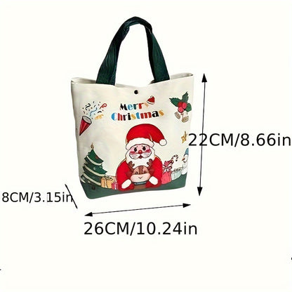 Festive Christmas Tote Bag: Perfect for Gifts Or Groceries - Merry Christmas Design, 26Cm X 10.24In, Youthful Fabric, No Feathers, Suitable for Christmas Decorations