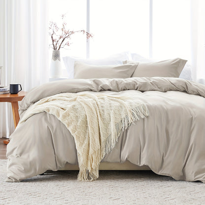 3-Piece Queen Size Ultra Soft Brushed Microfiber Duvet Cover Set - Breathable, Sanded, and Machine Washable - 1 Duvet Cover with Zipper Closure and 2 Pillow Shams, Comforter Not Included