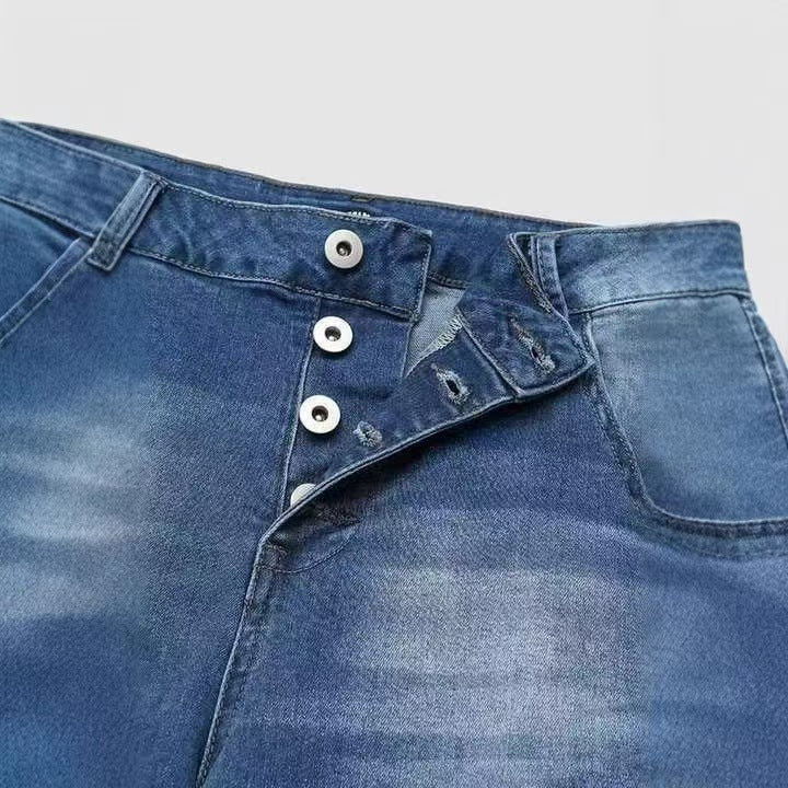 flowersverse Denim Hole Distressed Plus Size Shorts