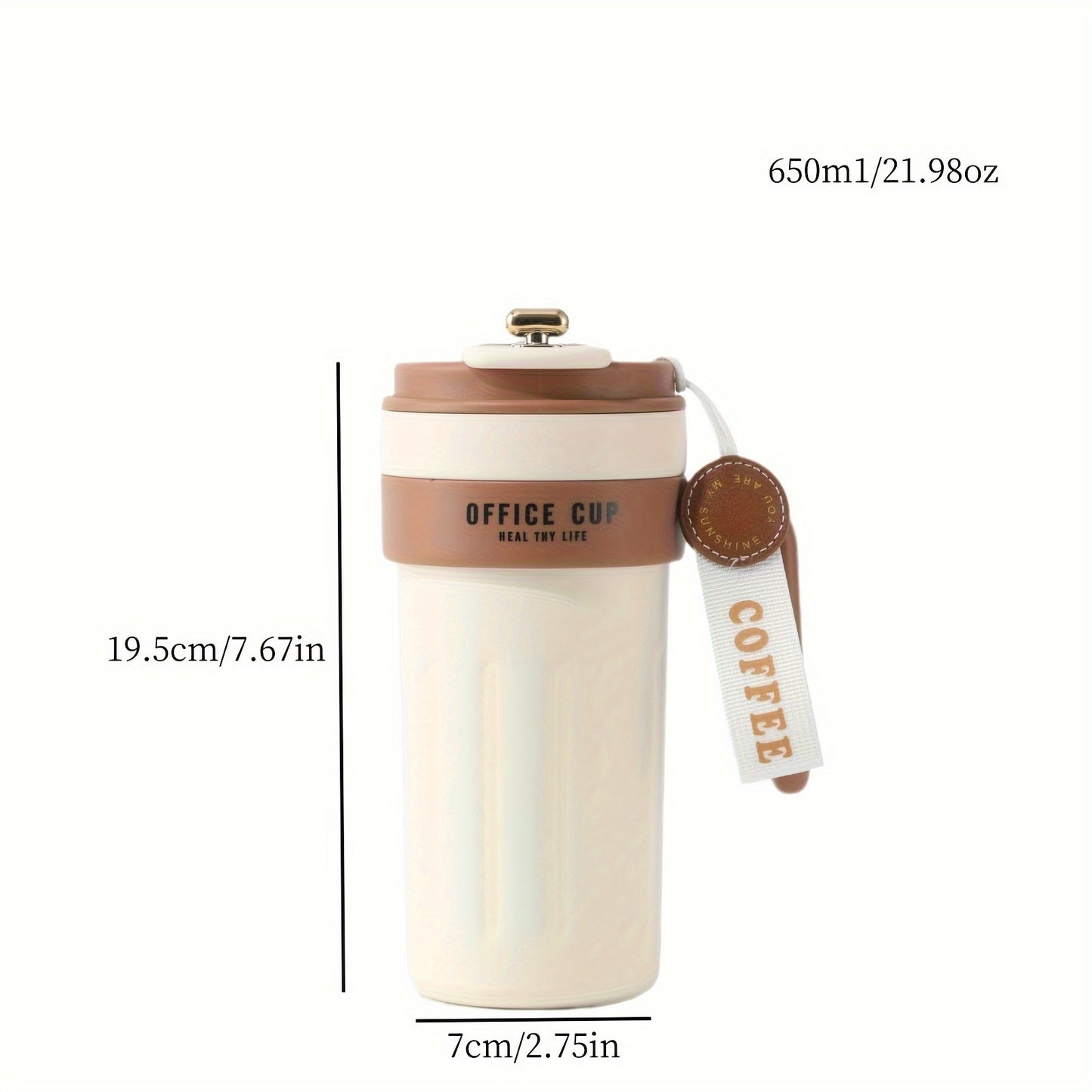 Stylish Stainless Steel Insulated Coffee Mug with Handle - Large Capacity, Splash-Proof Travel Cup for Hot/Cold Drinks - Perfect Gift for Any Occasion