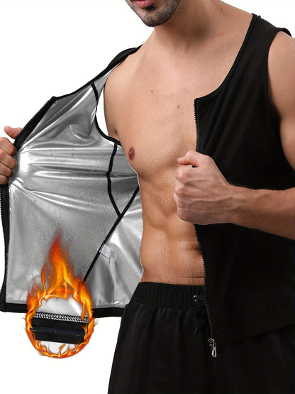 Men's Sauna Vest: Get Fit and Shed Pounds with this Neoprene Waist Trainer Jacket!