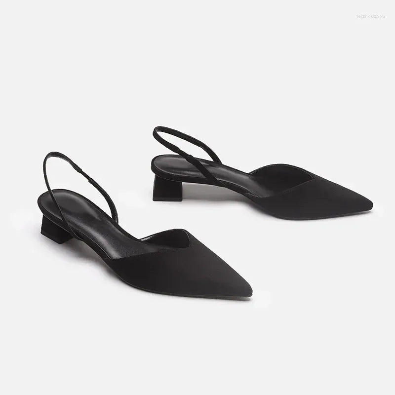 Sandals Women  Summer Pointed Toe Ladies Thick Heel Autumn Women's Shoes Fashion Plus Size Mules