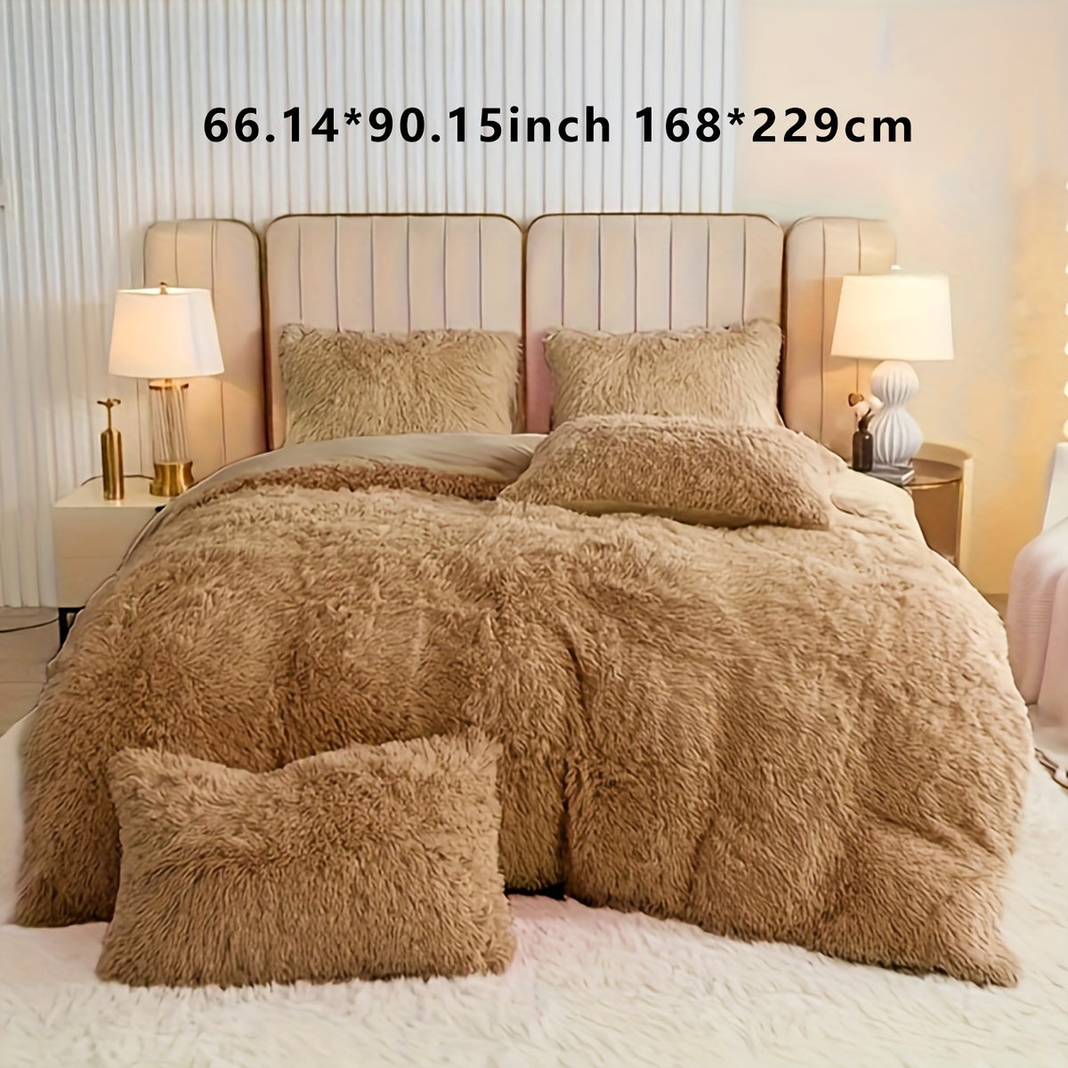 3-Piece Plush Velvet Duvet Cover Set - Soft, Comfortable, Warm, and Cozy Bedding for Autumn and Winter - Ideal for Bedroom and Guest Room, Without Core