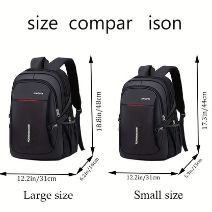 1pc Large Capacity Casual Outdoor Travel Backpack - Durable Nylon Material, Contrast Sequin Details, Lightweight, Adjustable Strap, Polyester Lining, Perfect for Daily Commute and School Use