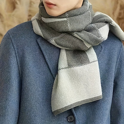 1pc Men's Thickened Scarf, Autumn Winter Casual Scarf