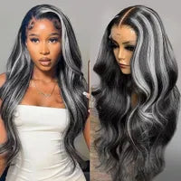 Braziliain Body Wave Ombre Blonde Lace Front Wig Transparent Lace Frontal Wig Lace Closure Simulation Human Hair Wigs for Women Cosplay Preplucked