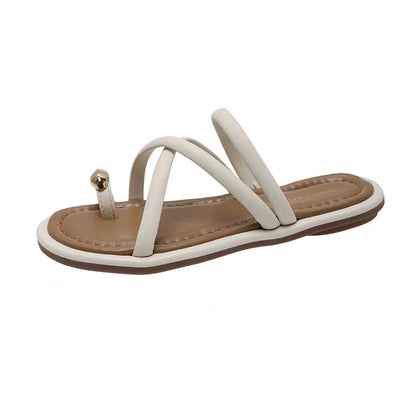 Toe fitting sandals for women's outerwear  summer new style with flat bottomed sandals and soft bottomed sandals