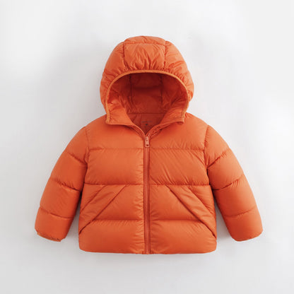 MARC&JANIE Kid's Outdoor Down Jacket, Light-weight Warm Zip Up Jacket, Boy's Clothes For Winter Outdoor, As Gift