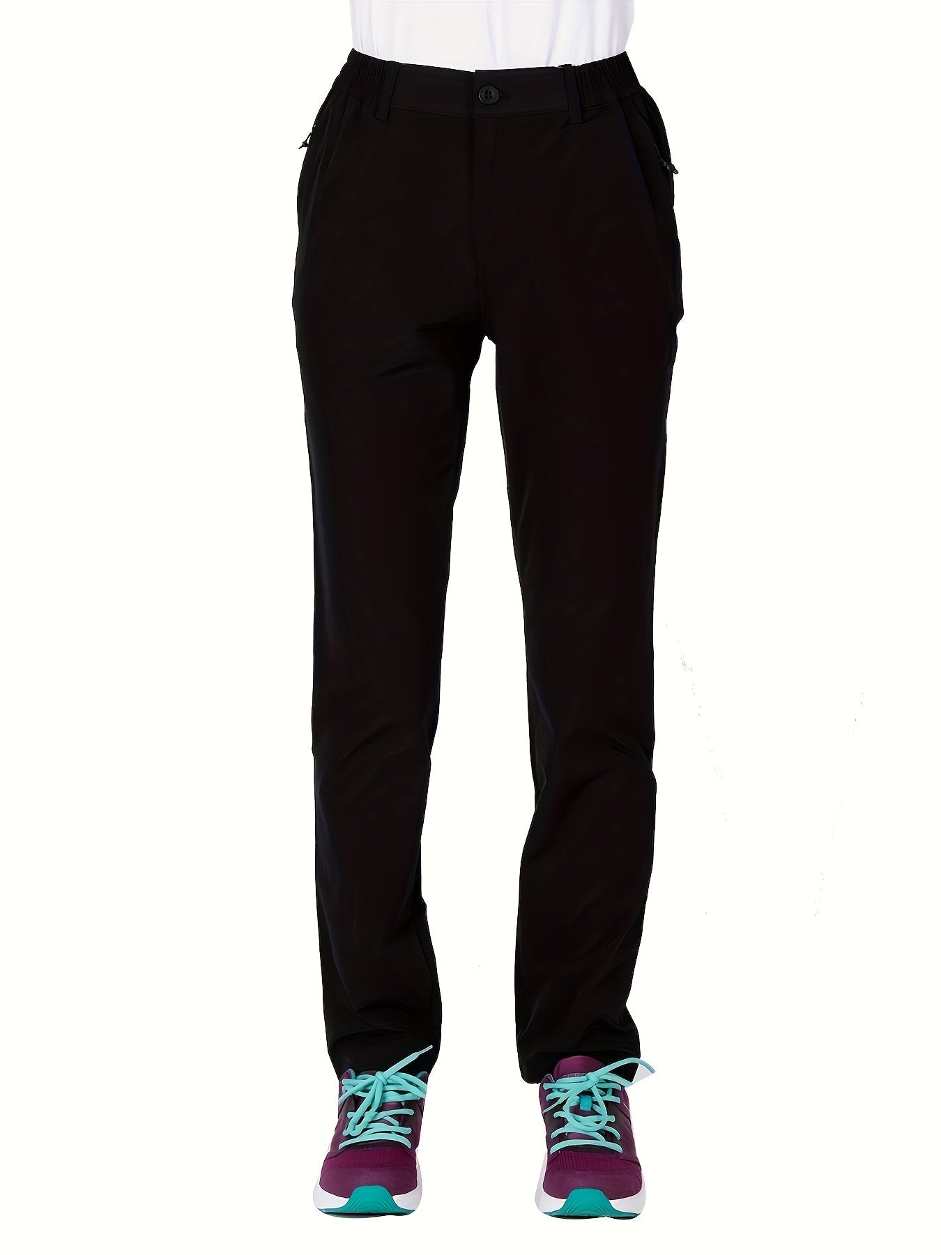 Women's High Waist Quick-drying Stretchy Outdoor Pants For Hiking, Mountaineering & Climbing, Women's Activewear
