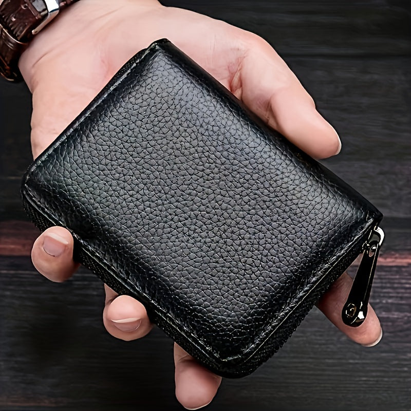 Large Capacity Travel Wallet - Holds Passport, Documents, Cards, and Cash - Waterproof, Durable, and Lightweight with Metal Chain Closure and Polyester Lining for Daily Commute