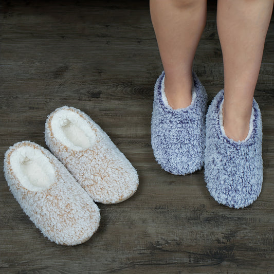 Womens Solid Color Ultra-Soft Plush Slippers - Cozy Slip-On Design for Indoor Comfort - Perfect Lounging Shoes