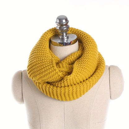 Unisex Knit Infinity Scarf Minimalist Monochrome Pullover Neck Gaiter Autumn Winter Thickened Warm Neck Cover