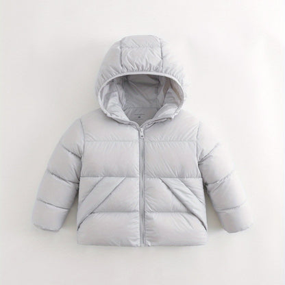 MARC&JANIE Kid's Outdoor Down Jacket, Light-weight Warm Zip Up Jacket, Boy's Clothes For Winter Outdoor, As Gift