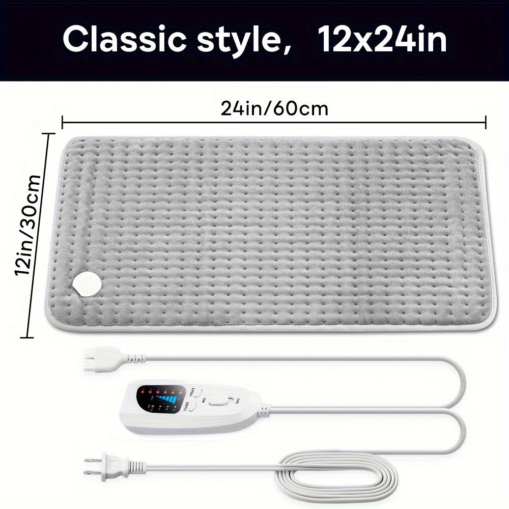Extra Large Electric Heating Pad for Pain Relief - 6 Heat Levels, 4 Timer Settings, Auto-Off After 2 Hours, Machine Washable, Moist/Dry Heat Relax for Back, Neck, Shoulders, Belly, Waist, Knees & Legs
