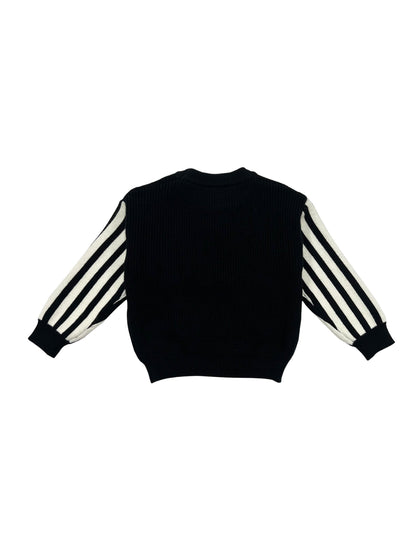 Cozy Striped Knitted Sweater - Soft and Snug, Warmth for Cold Winter Days, Classic Knitted Design, Eye-Catching Striped Pattern - Unisex Design for Baby Boys and Girls Alike, Perfect for Toddlers Daily Wear