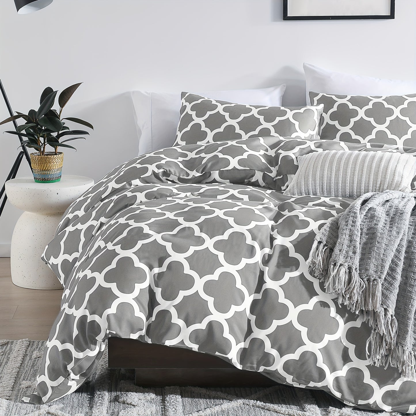 3-Piece 100% Bamboo Fiber Quilt Cover Set - Luxuriously Soft, Cool & Durable, 300TC - Fade-Resistant, Temperature-Regulating, Silky Smooth - Perfect for Bedrooms & Hotels (Excludes Pillowcases)