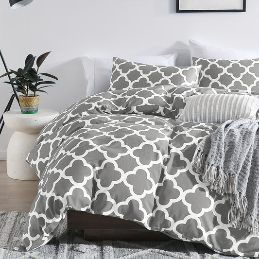 3-Piece 100% Bamboo Fiber Quilt Cover Set - Luxuriously Soft, Cool & Durable, 300TC - Fade-Resistant, Temperature-Regulating, Silky Smooth - Perfect for Bedrooms & Hotels (Excludes Pillowcases)