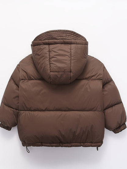 Boys' Deluxe Down Jacket Snow Suits - Soft, Warm, Zip-Up Hooded Winter Overcoat with Spacious Pockets, Reflective Strips for Enhanced Visibility, Perfect for Outdoor Play, Cold Weather Activities, and School Days