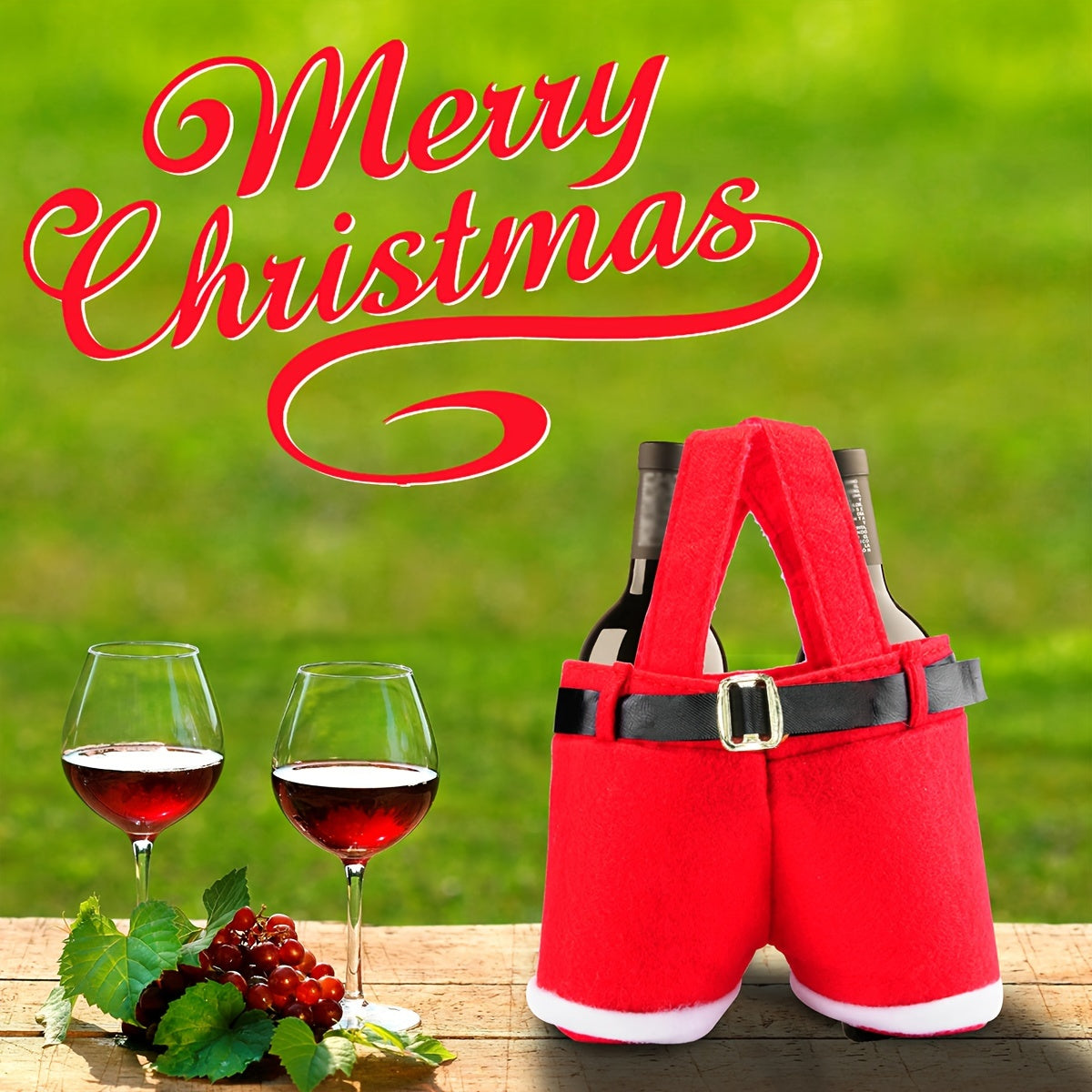 3/6/9/12pcs, Santa Claus Shorts Gift Bag Cute Christmas Gift Bag Polyester Material New Year Christmas Gift Candy Bag Set