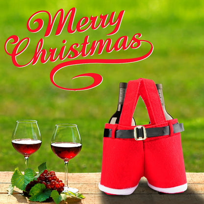 3/6/9/12pcs, Santa Claus Shorts Gift Bag Cute Christmas Gift Bag Polyester Material New Year Christmas Gift Candy Bag Set