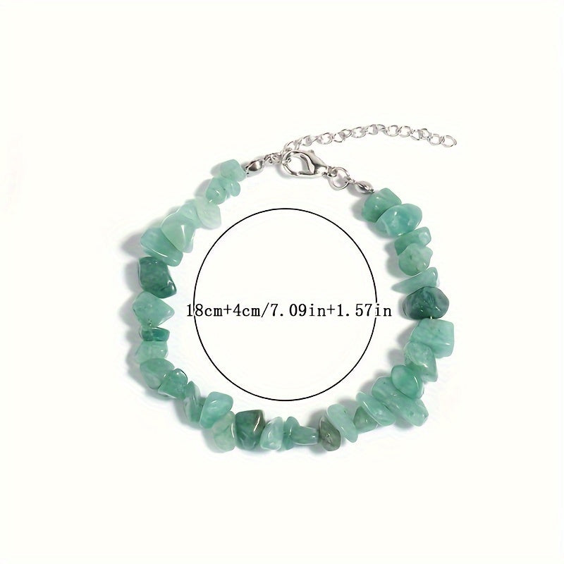 36-PCS Handmade Natural Stone Jewelry Set - Unique Irregular Design, 12-Strand Bracelet + 12 Pairs Earrings for Women and Men - Perfect Birthday, Party, Halloween, Christmas Gift Idea