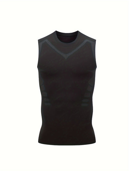 Men's Premium Quick-Dry Tank Top - Ultra-Breathable, High-Elasticity, Round Neck, Sleeveless Design - Ideal for Sports, Fitness, Ball Games, Athletic Style, Comfortable Wear, Moisture-Wicking, Anti-Shrinkage, Easy Care