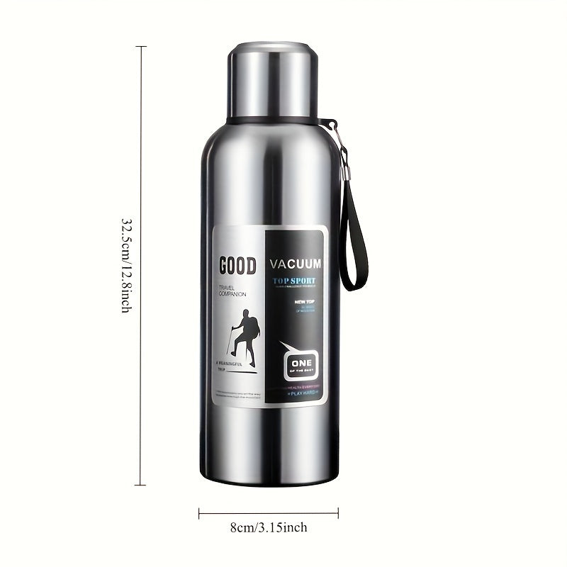 Stainless Steel Insulated Water Bottle with Tea Infuser - Large Capacity, Leak-Proof, Ideal for Outdoor Sports & Travel, Hand Wash Only