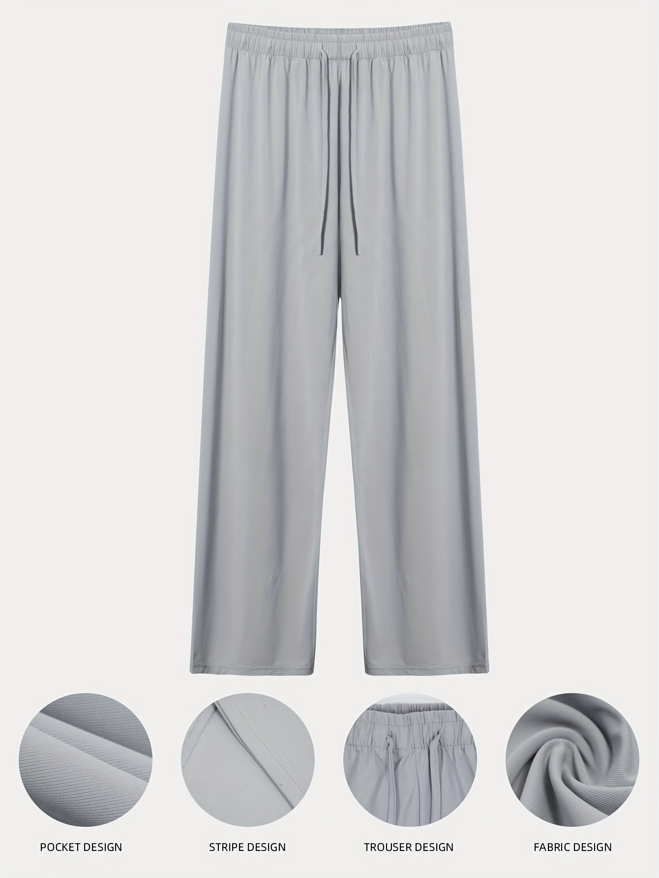 Ice Silk High-waisted Thin Women's Outdoor Trousers, Casual Mosquito-proof Floor-mopping Straight Wide-leg Trousers