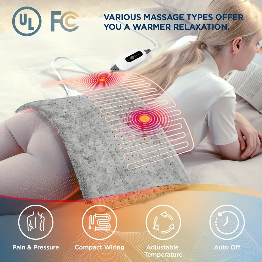 Pagobetter Ultra-Large Heated Pad For Pain Relief & Muscle Relaxation - Dual-Sided, 4-Level Temperature Control, Automatic Shut-Off After 2 Hours, Machine Washable, Ideal For Back, Neck, Shoulders, Abdomen, Waist, Knees & Legs