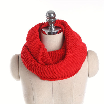 Unisex Knit Infinity Scarf Minimalist Monochrome Pullover Neck Gaiter Autumn Winter Thickened Warm Neck Cover