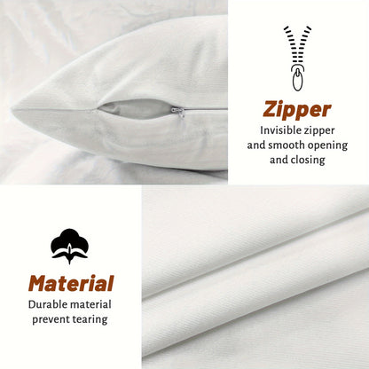 4-Pack 18x18 inches Velvet Christmas Throw Pillow Covers, Soft Decorative Cushion Cases with Santa Hat & Tree Design, Contemporary Farmhouse Style, Zippered, Machine Washable for Living Room Sofa Bed Decor