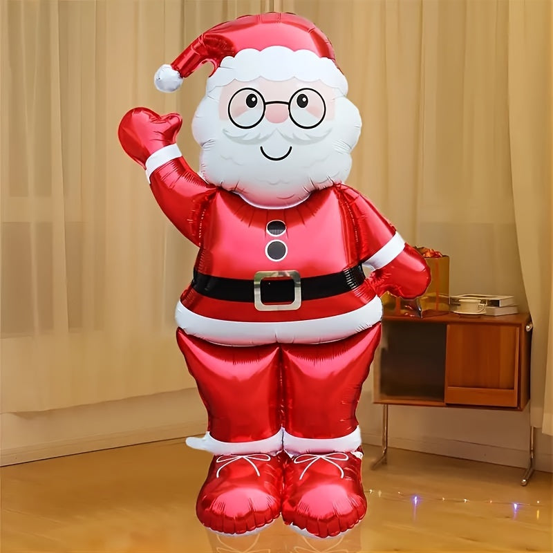 1/2pcs Santa Balloon Set, Suitable for Christmas Party Decoration and Themed Activities, Suitable for New Year and Seasonal Celebrations, No Electricity Required