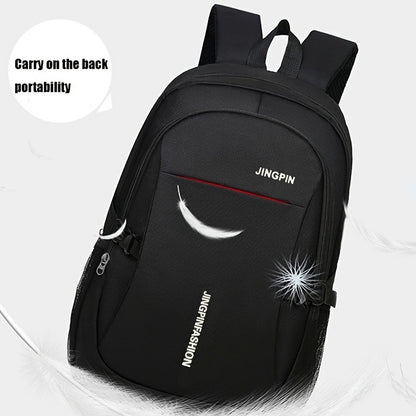 1pc Large Capacity Casual Outdoor Travel Backpack - Durable Nylon Material, Contrast Sequin Details, Lightweight, Adjustable Strap, Polyester Lining, Perfect for Daily Commute and School Use