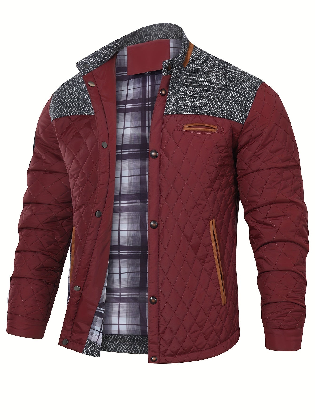 Men's Premium Quilted Winter Jacket - Warm, Lightweight, Casual Stand Collar Coat with Soft Filling, Water-Resistant Fabric, and Adjustable Hem for Comfortable Fit - Ideal for Outdoor Activities and Daily Wear