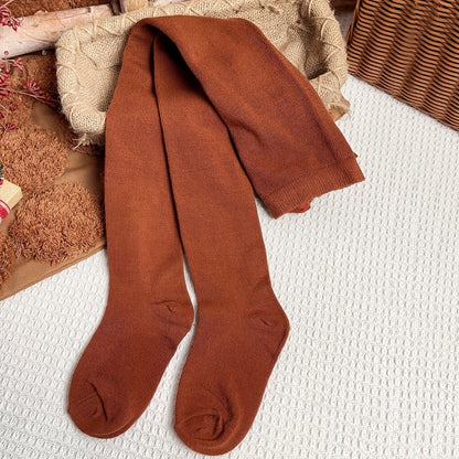 4pcs Girls Kids Casual Plain Color Pantyhose, Breathable Soft Comfy Leggings, Children's Pantyhose