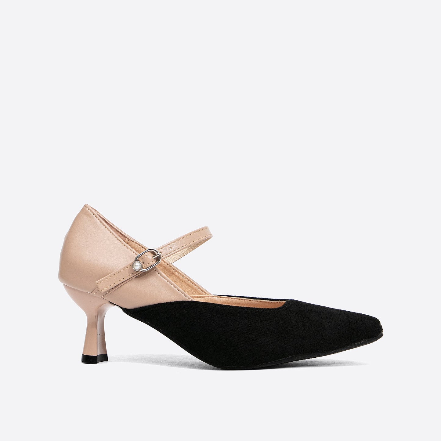 flowersverse - Women Point Toe Two Tone Heeled Mary Janes