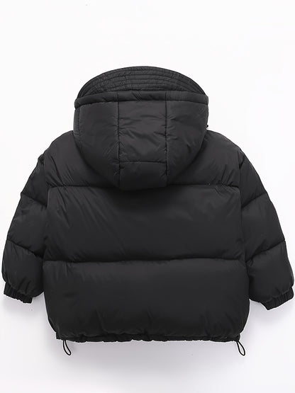 Boys' Deluxe Down Jacket Snow Suits - Soft, Warm, Zip-Up Hooded Winter Overcoat with Spacious Pockets, Reflective Strips for Enhanced Visibility, Perfect for Outdoor Play, Cold Weather Activities, and School Days