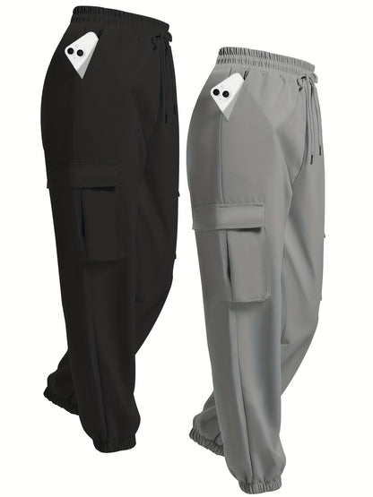 2-Pack Cargo Pants with Drawstrings