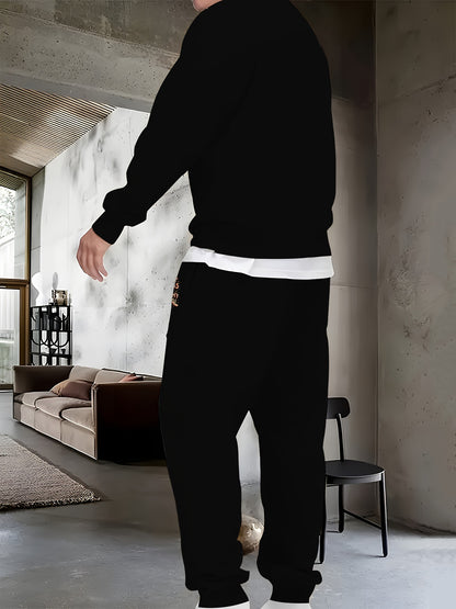 2pcs Long Sleeve Hoodie + Sweatpants Set, 'HOHOHO' Print/ Slogan Print/ Santa Claus Print/ Corolla Print Casual Christmas Themed Co-ord Set As Gift