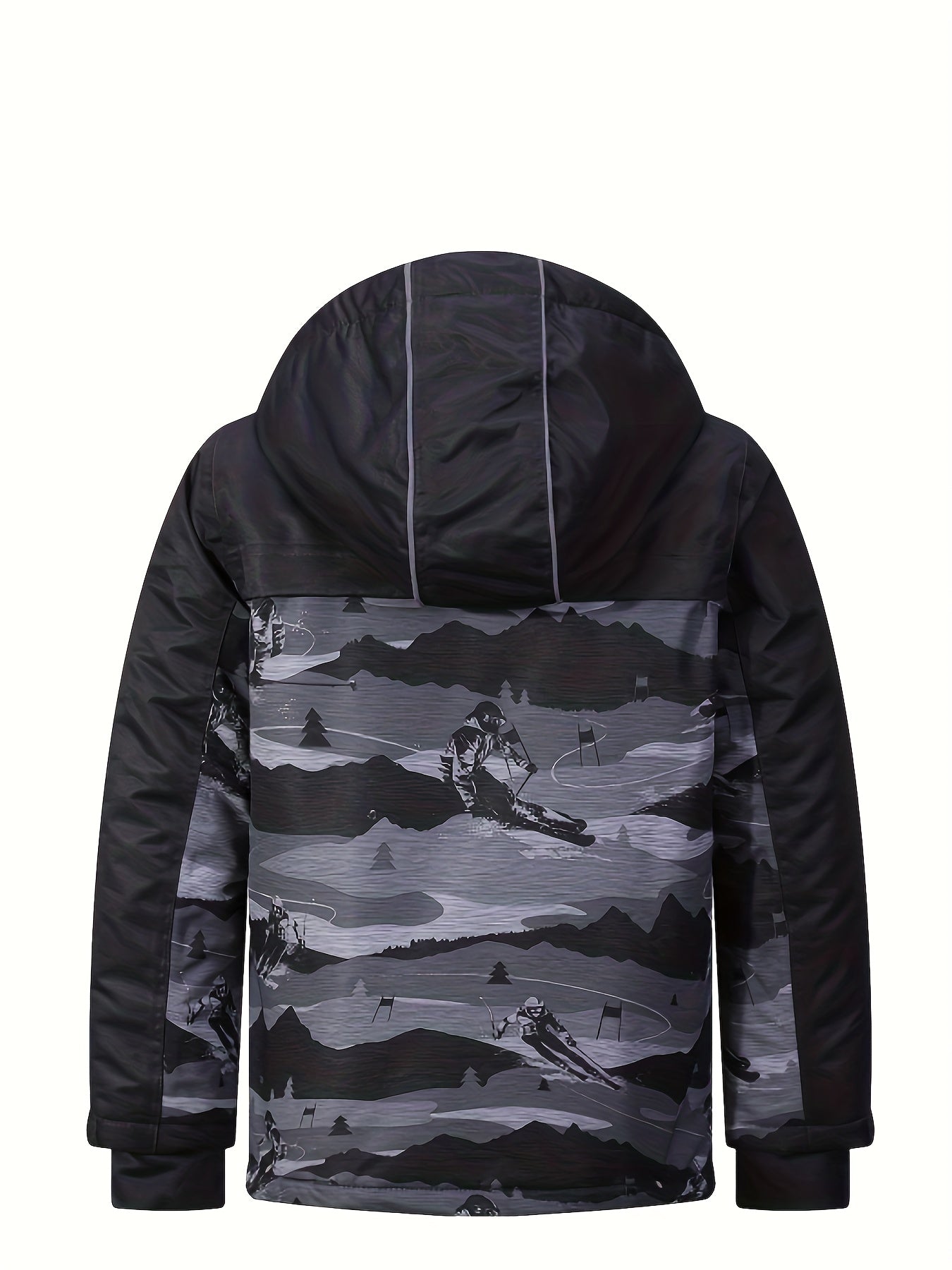 Boys' Stylish Snow Mountain Windbreaker Jacket - Snow Suits for Kids with Fleece Lining, Hood, Long Sleeve, Zip-Up, Waterproof, and Professional Ski Features - Perfect for Winter Outdoor Activities