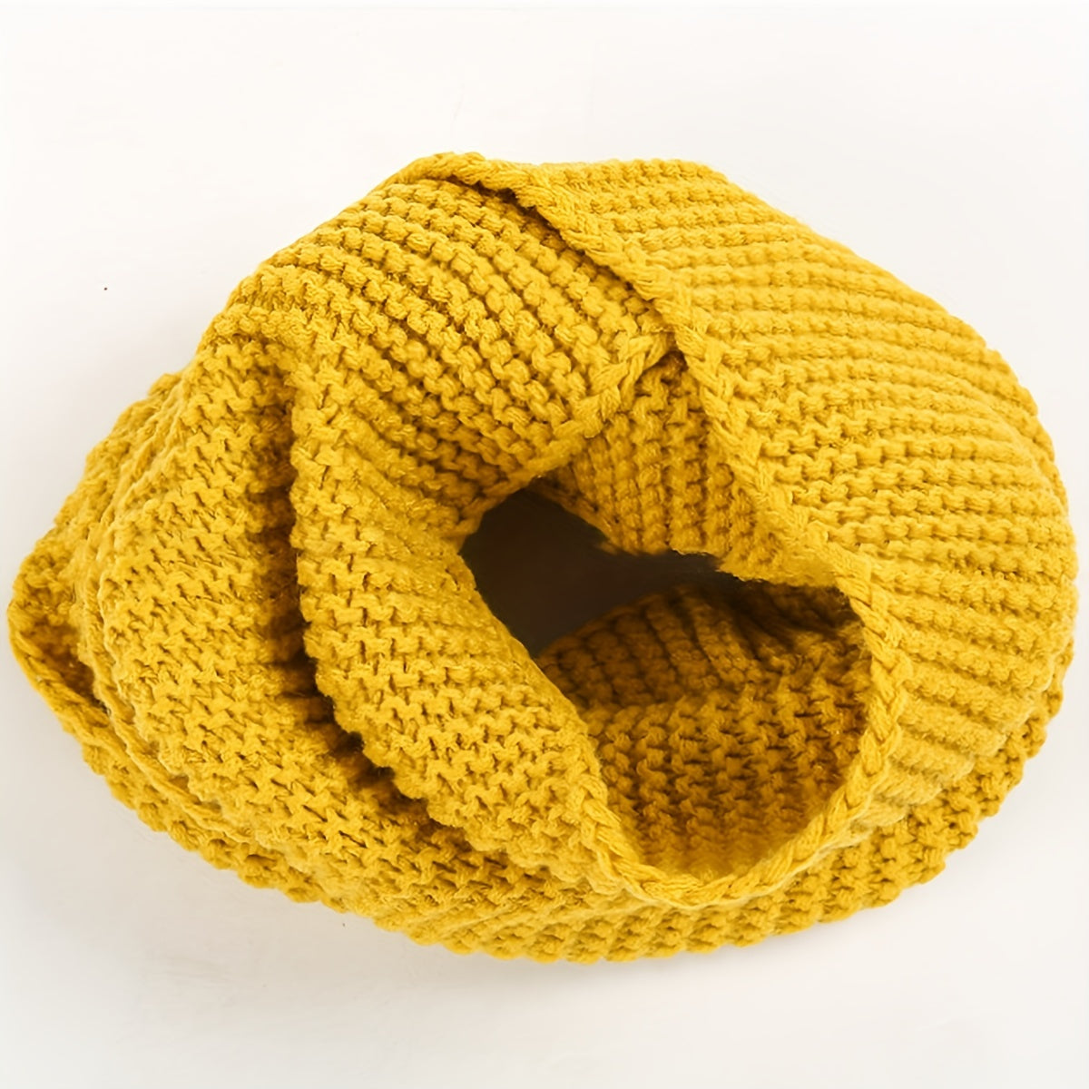 Unisex Knit Infinity Scarf Minimalist Monochrome Pullover Neck Gaiter Autumn Winter Thickened Warm Neck Cover