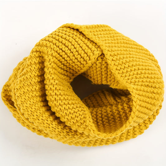 Unisex Knit Infinity Scarf Minimalist Monochrome Pullover Neck Gaiter Autumn Winter Thickened Warm Neck Cover