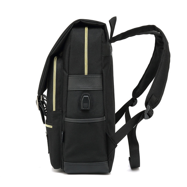 FLOWERSVERSE Foreign Trade New USB Personality Retro Men's and Women's Outdoor Canvas Large Travel Backpack Fashion Backpack Wholesale One Piece