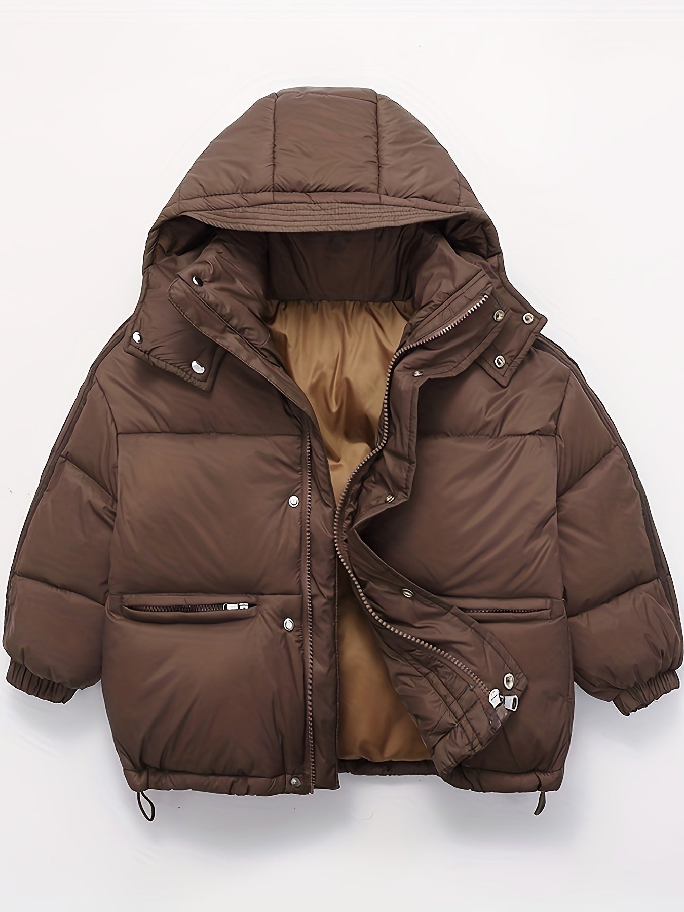 Boys' Deluxe Down Jacket Snow Suits - Soft, Warm, Zip-Up Hooded Winter Overcoat with Spacious Pockets, Reflective Strips for Enhanced Visibility, Perfect for Outdoor Play, Cold Weather Activities, and School Days